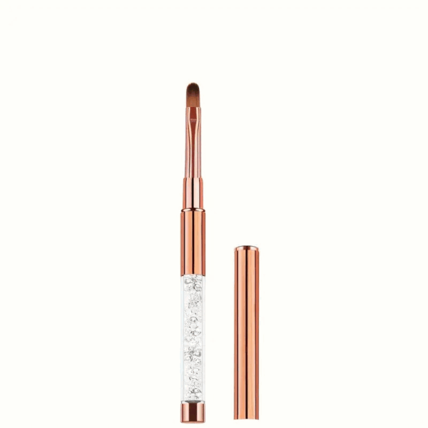 Rose Gold Gel Brush with Rhinestone Handle